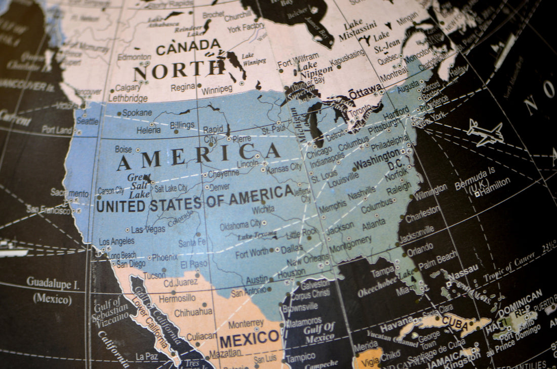 Globe-Pictured North America.