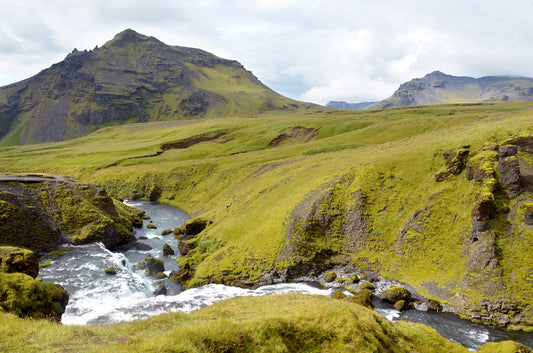 Iceland's green cliffs